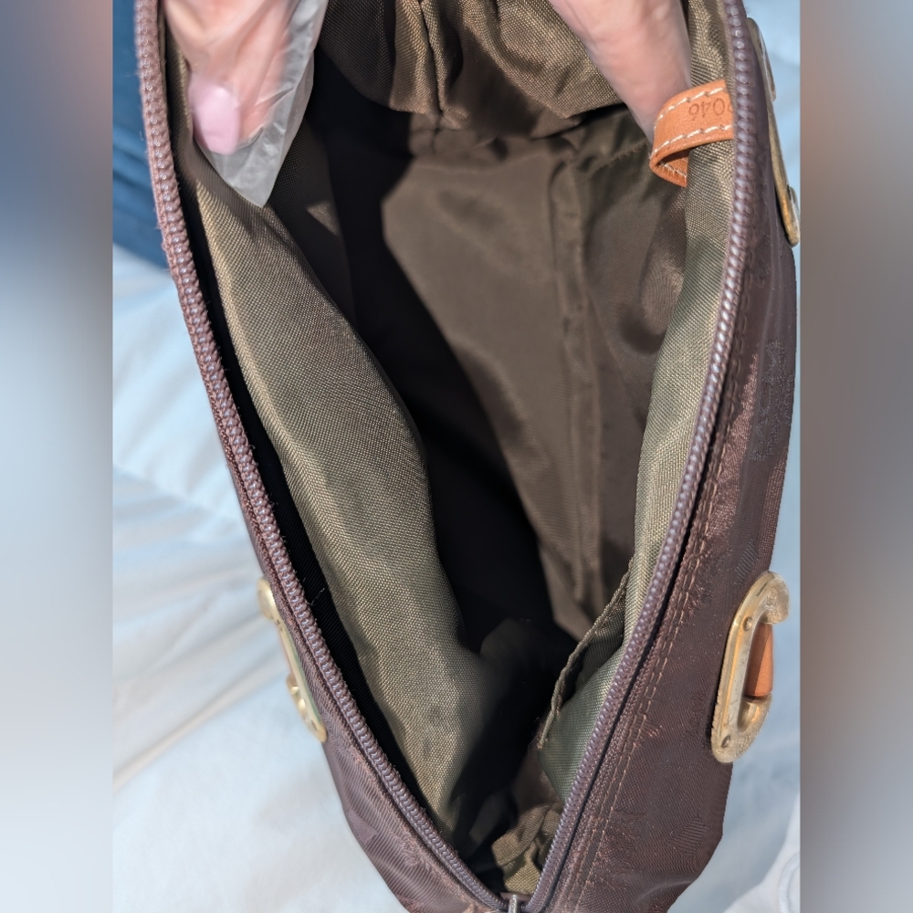 MCM Dark Brown Visetos Nylon Satchel - Picture 10 of 12